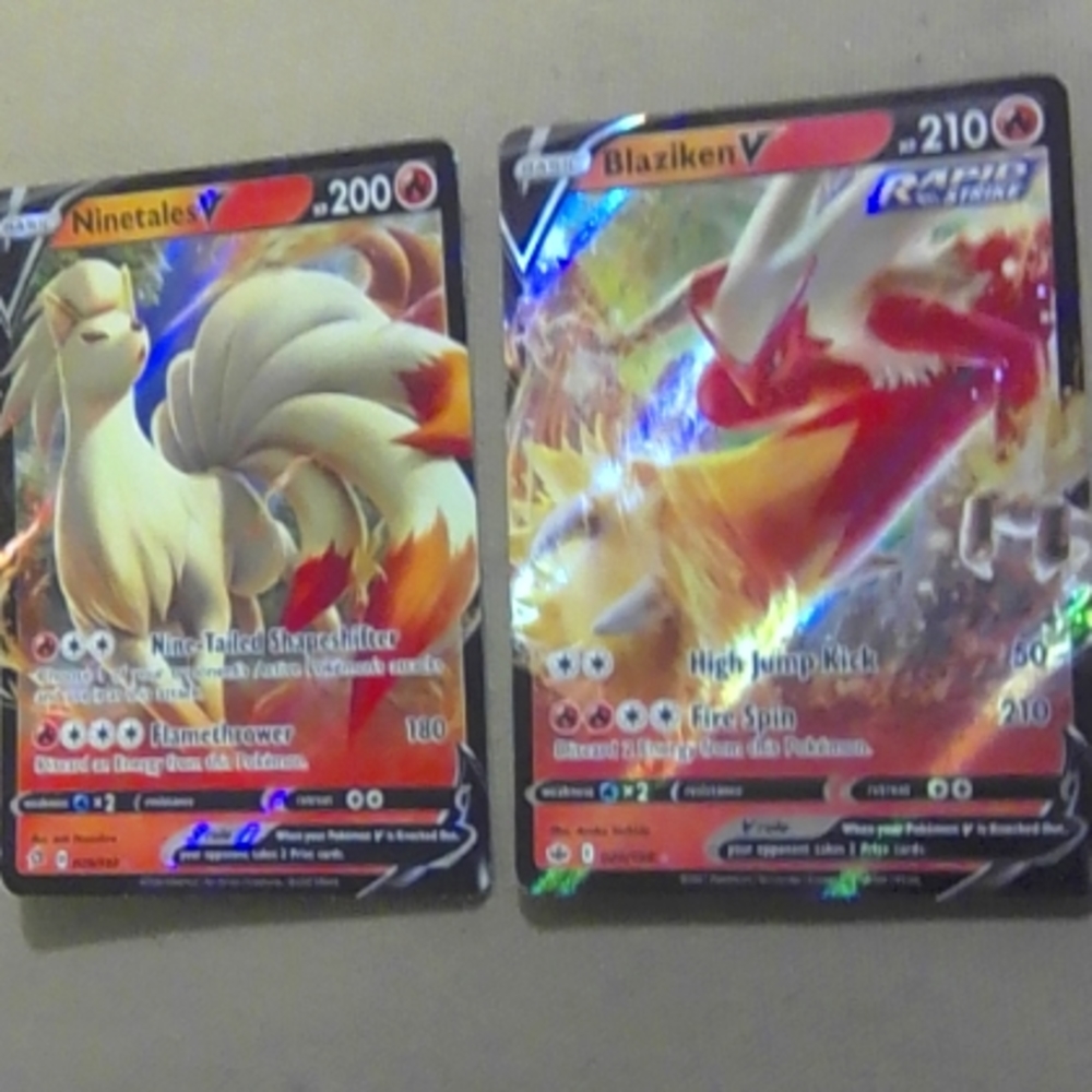 Ninetales V/Blaziken V Full Art Holo Pokemon Cards